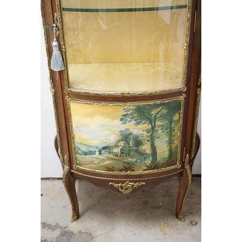 480 - French Louis XV Revival Gilt Metal Mounted Vitrine Display Cabinet with Vernis Martin style panels, ... 