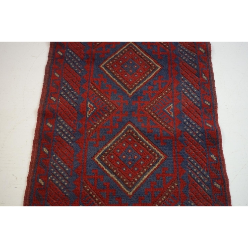 482 - Woollen Hand Knotted Meshwani Runner Rug, 246cm x 60cm