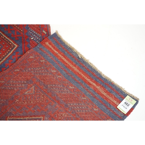 482 - Woollen Hand Knotted Meshwani Runner Rug, 246cm x 60cm