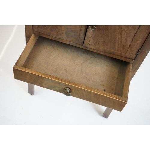 491 - George III Mahogany Washstand, the square top opening to a lift-up mirror and recesses for a wash se... 