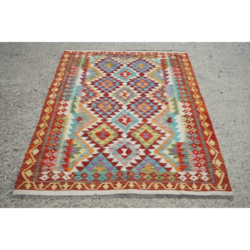 505 - Woollen Hand Knotted Chobi Kilim Rug, 191cm x 130cm