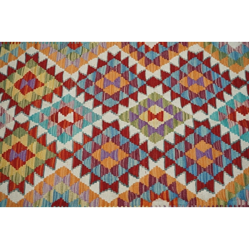 505 - Woollen Hand Knotted Chobi Kilim Rug, 191cm x 130cm