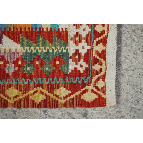 505 - Woollen Hand Knotted Chobi Kilim Rug, 191cm x 130cm