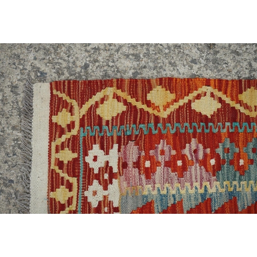 505 - Woollen Hand Knotted Chobi Kilim Rug, 191cm x 130cm