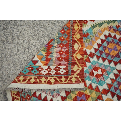 505 - Woollen Hand Knotted Chobi Kilim Rug, 191cm x 130cm