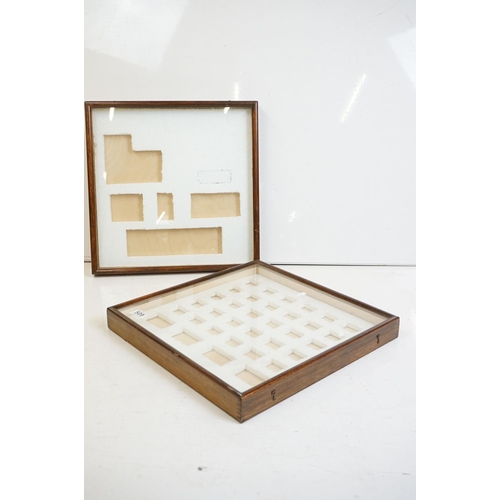 509 - Pair of Square Mahogany Table Top Display Cabinets with glazed hinged lids, each 46cm wide x 55cm hi... 