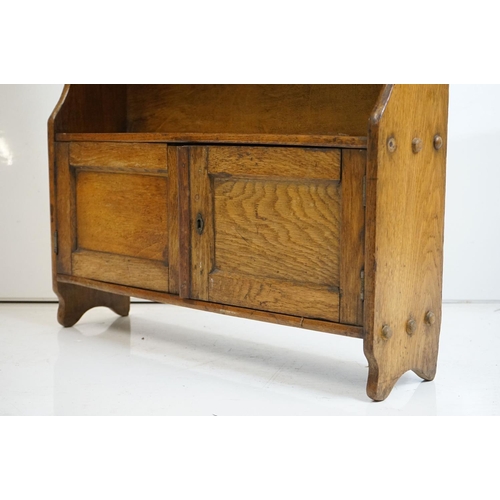 527 - Late 19th / Early 20th century Oak Hanging Shelf and Cupboard, 58cm wide x 61cm high