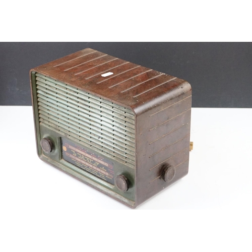 141 - Mid 20th C Brown Bakelite Westminster Radio, Model ZA 617 (49.5cm wide); plus a Cambridge brown Bake... 