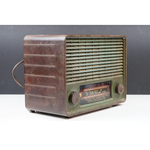 141 - Mid 20th C Brown Bakelite Westminster Radio, Model ZA 617 (49.5cm wide); plus a Cambridge brown Bake... 