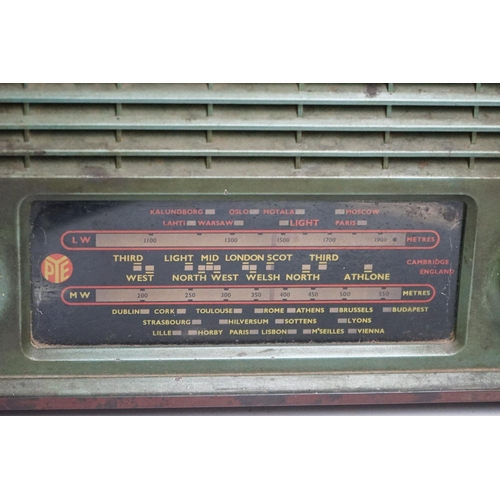 141 - Mid 20th C Brown Bakelite Westminster Radio, Model ZA 617 (49.5cm wide); plus a Cambridge brown Bake... 