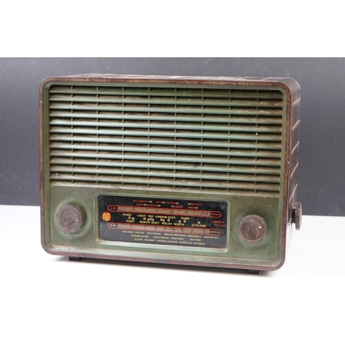 141 - Mid 20th C Brown Bakelite Westminster Radio, Model ZA 617 (49.5cm wide); plus a Cambridge brown Bake... 