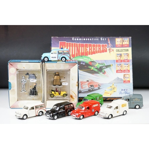 332 - A small collection of toys to include a Thunderbirds Are Go commemorative set, a Corgi Doctor Who di... 