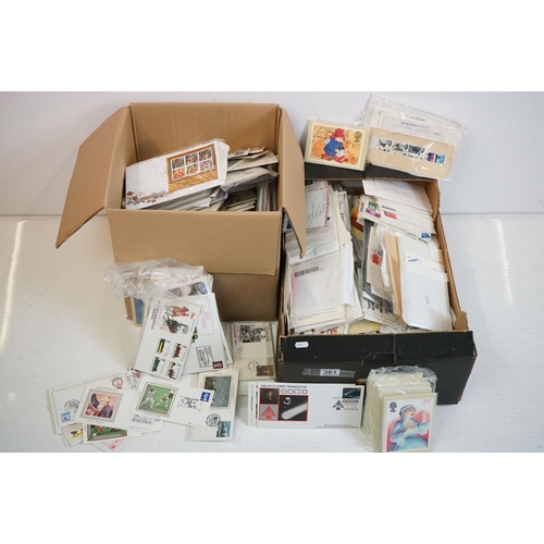 361 - A large collection of mainly British First Day Covers And PHQ cards contained within two boxes.