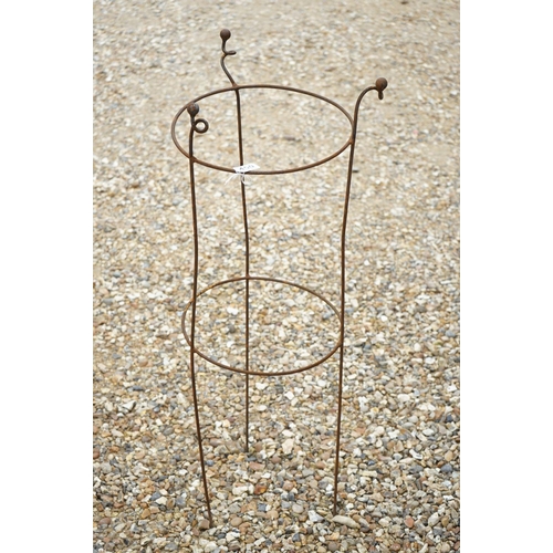 450 - Hand Forged Wrought Iron Circular Garden Support / Frame, 38cm diameter x 94cm high