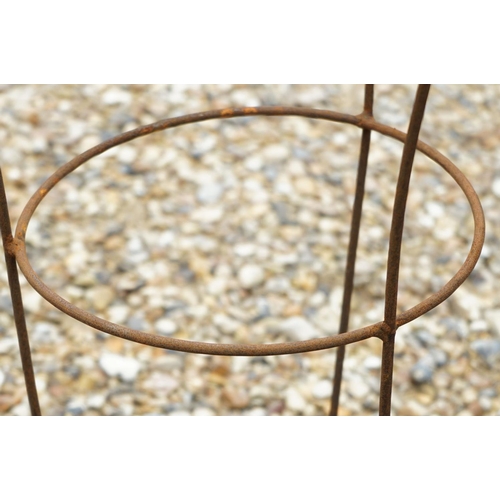 451 - Hand Forged Wrought Iron Circular Garden Support / Frame, 51cm diameter x 96cm high