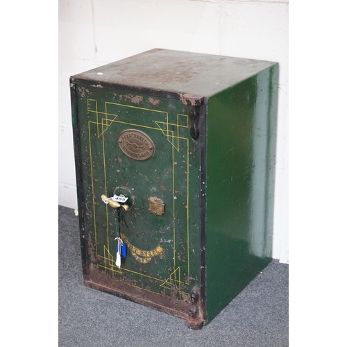 455 - Victorian Bent Steel ' Fred Baxter, Birmingham ' Safe, with single door opening to a fitted compartm... 