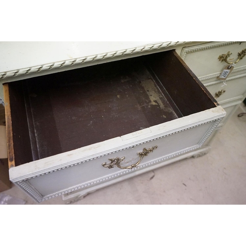 507 - French style Cream Painted Chest of Two Short over Three Long Drawers with moulded decoration and gi... 