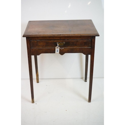 540 - 18th century Walnut and Feather-banded Side Table, with single drawer and raised on square tapering ... 