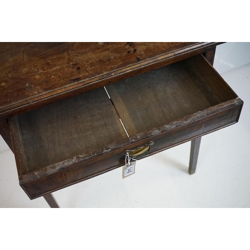 540 - 18th century Walnut and Feather-banded Side Table, with single drawer and raised on square tapering ... 