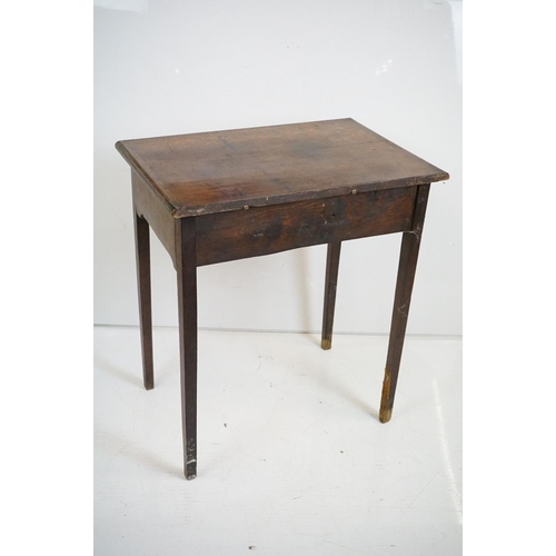 540 - 18th century Walnut and Feather-banded Side Table, with single drawer and raised on square tapering ... 