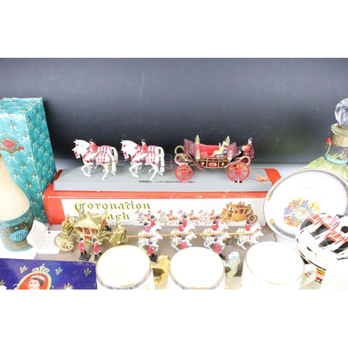 107 - Mixed Royal commemorative ceramics & collectables to include a boxed Lesney Coronation Coach, Cresce... 