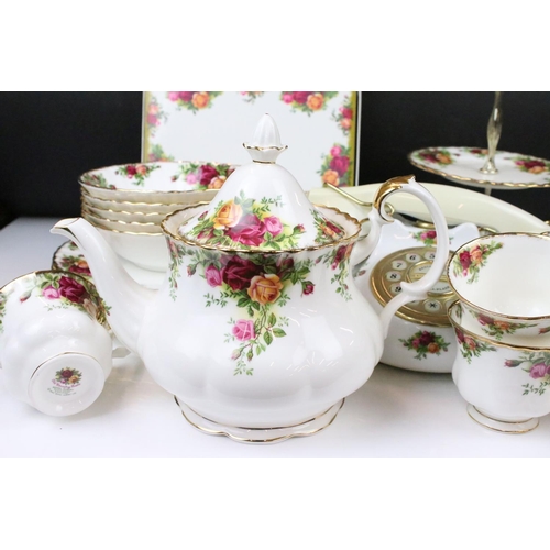 111 - Royal Albert 'Old Country Roses' tea & dinner ware to include teapot & cover, coffee pot & cover, mi... 