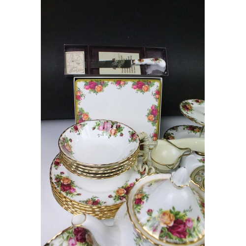 111 - Royal Albert 'Old Country Roses' tea & dinner ware to include teapot & cover, coffee pot & cover, mi... 