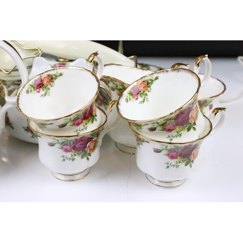 111 - Royal Albert 'Old Country Roses' tea & dinner ware to include teapot & cover, coffee pot & cover, mi... 