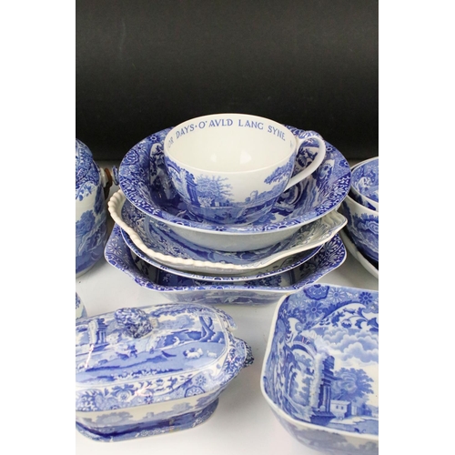 114 - Copeland Spode & Spode Italian pattern blue & white ceramics, 18 pieces, to include a Biscuit barrel... 