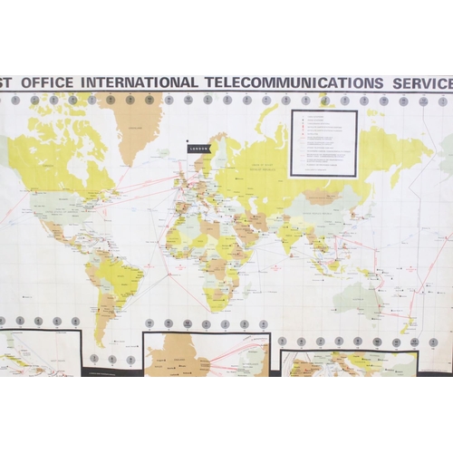 142 - 'Post Office International Telecommunications Services' world map, dated 1969, designed & drawn by B... 