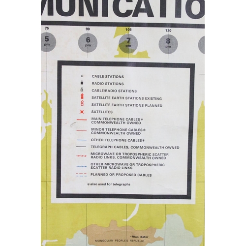 142 - 'Post Office International Telecommunications Services' world map, dated 1969, designed & drawn by B... 