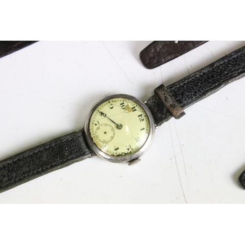 286 - Vintage gents watches including military silver cased, Rytima Felca etc.