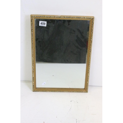 459 - Gilt Framed Rectangular Mirror, 34cm x 46cm together with a 1930's Octagonal Mirror with bevelled ed... 