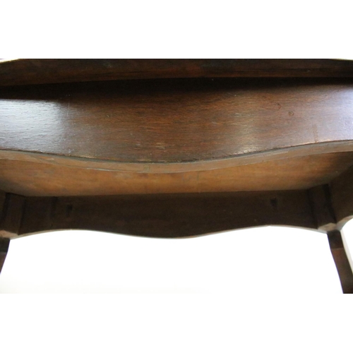 541 - Early 20th century Mahogany Side Table with shaped top, raised on cabriole legs united by a cross-st... 