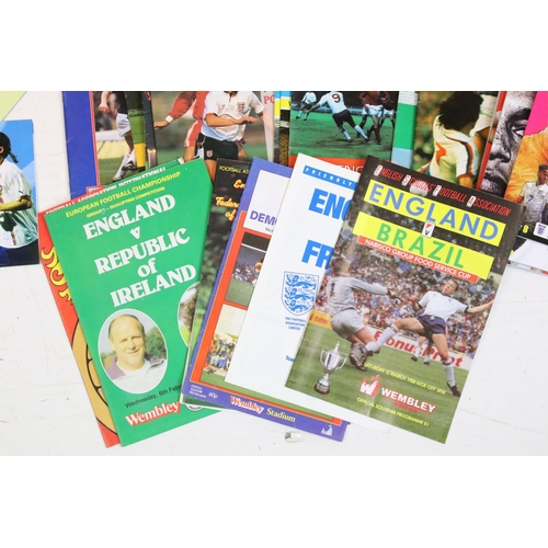 599 - A collection of 120 England home and away football programmes mainly from the 1960s onwards but a fe... 