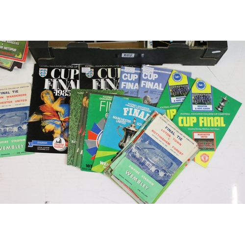 602 - FA Cup Final football programmes 1958 onwards, in mixed condition, with some duplicates.