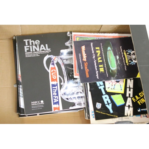 602 - FA Cup Final football programmes 1958 onwards, in mixed condition, with some duplicates.