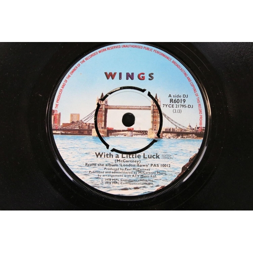 89 - Vinyl - 8 Paul McCartney demo promo / factory sample 7” singles to include: Mull Of Kintyre (promo o... 