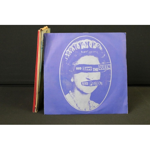 98 - Vinyl - 6 Sex Pistols and related original UK singles to include: God Save The Queen, My Way, Holida... 