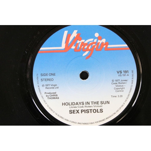 98 - Vinyl - 6 Sex Pistols and related original UK singles to include: God Save The Queen, My Way, Holida... 