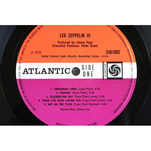 296 - Vinyl - 3 Led Zeppelin LPs to include Two (588198) Lemon Song credit to label and sleeve, Three (240... 