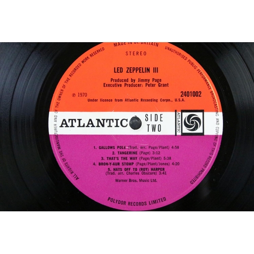 296 - Vinyl - 3 Led Zeppelin LPs to include Two (588198) Lemon Song credit to label and sleeve, Three (240... 