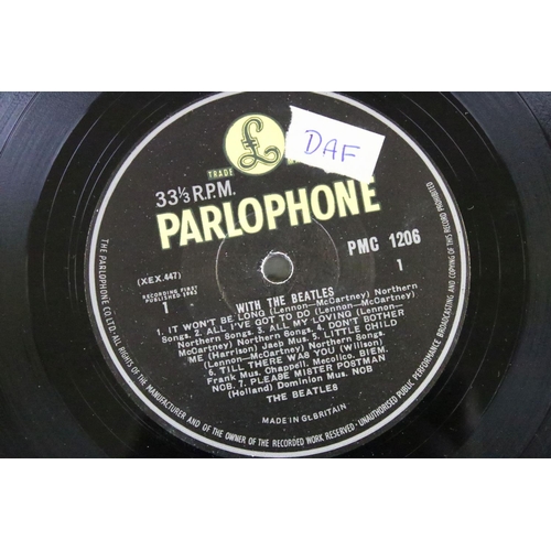 344 - Vinyl - The Beatles With The Beatles x 3 (PMC 1206) all have Parlophone to rim and Recording First P... 