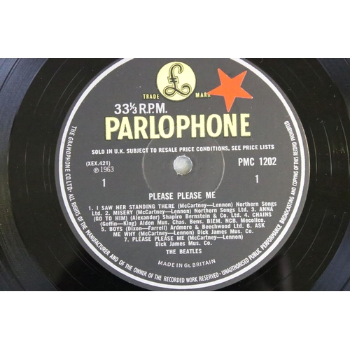 346 - Vinyl - 7 The Beatles LPs to include Please Please Me x 2, With The Beatles x 1, A Hard Days Night x... 