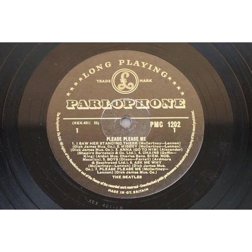 1 - Vinyl - The Beatles Please Please Me LP (PMC 1202).  Black & gold label with Dick James credit for I... 