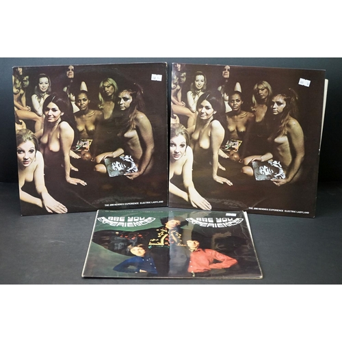 10 - Vinyl - 3 Jimi Hendrix LPs to include two 1973 reissues of Electric Ladyland on Polydor (both Vg to ... 