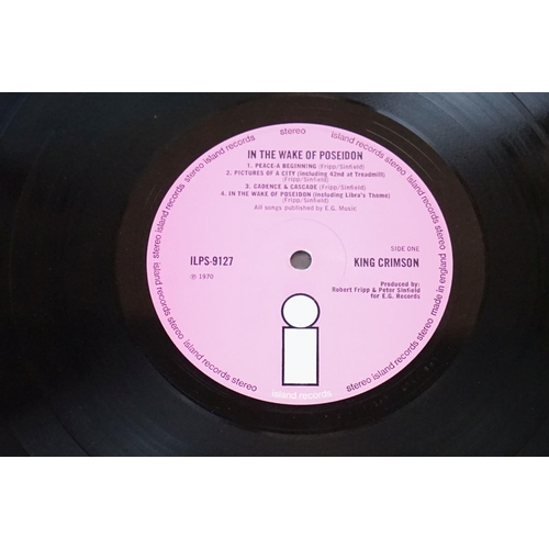 11 - Vinyl - King Crimson In The Wake Of Poseidon on Island ILPS 9127, pink 'i' labels.  Textured sleeve ... 