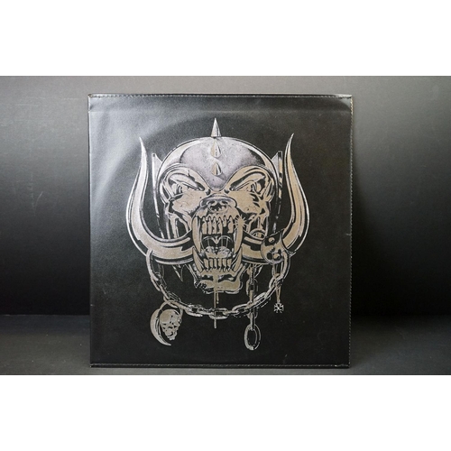 38 - Vinyl - 3 Motorhead LPs to include No Remorse Ltd Edn 2 LP in leather sleeve (Bronze MOTOR 1) Ex+, N... 