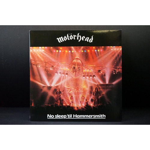 38 - Vinyl - 3 Motorhead LPs to include No Remorse Ltd Edn 2 LP in leather sleeve (Bronze MOTOR 1) Ex+, N... 