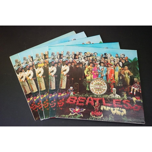 382 - Vinyl - 5 stereo copies of The Beatles Sgt Pepper (PCS 7027).  All rereleased with two boxed EMI sil... 